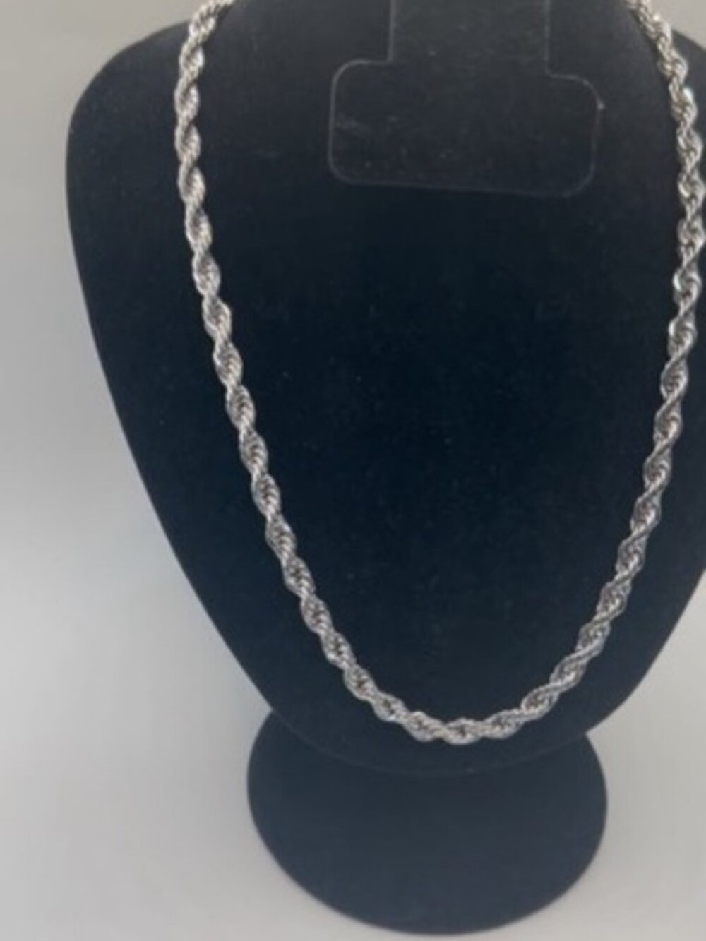 Real Silver Rope Chain Plated Necklace 6mm 24 Inch Mens Solid Waterproof Sleek